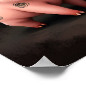 Pig Artwork – Mother Pig & Piglets Poster (Ecke)