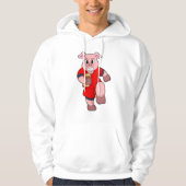 Pig at Football Sports Hoodie (Vorderseite)