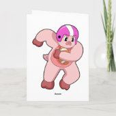 Pig at Football Sports Karte (Rückseite)