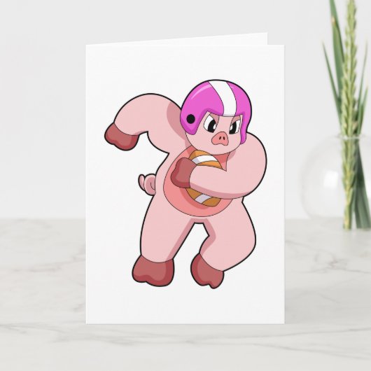 Pig at Football Sports Karte (Vorderseite)