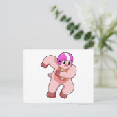 Pig at Football Sports Postkarte (Stehend Vorderseite)