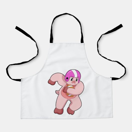 Pig at Football Sports Schürze (Vorderseite)