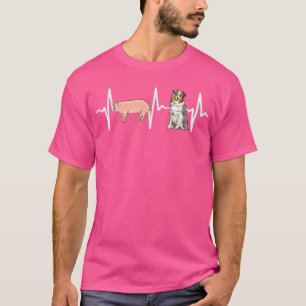 Pig Australian Shepherd Heartbeat Dog Lover T-Shirt