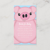 Pig Baby Dusche Farm Blue Boy Begleitkarte (Vorderseite)