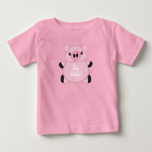 Pig Baby Dusche Farm Pink Girl Baby T-shirt (Vorderseite)