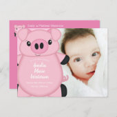Pig Baby Dusche Farm Pink Girl Postkarte (Vorne/Hinten)