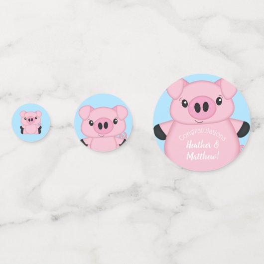 Pig Baby Dusche Konfetti (Rückseiten)