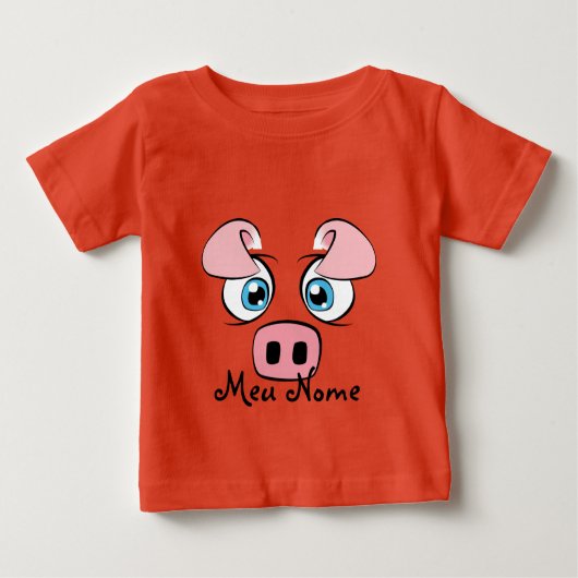 Pig Baby individuell anpassbar Baby T-shirt (Vorderseite)