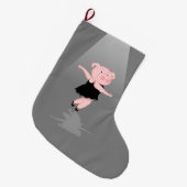 Pig Ballerina Großer Weihnachtsstrumpf (Vorderansicht (hängend))