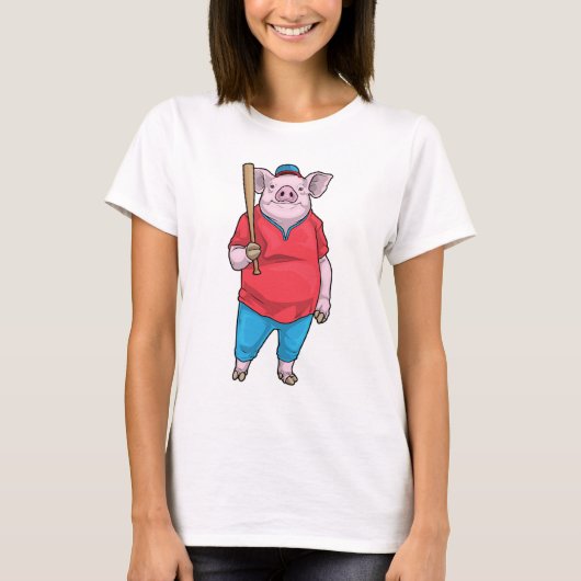 Pig Baseball T-Shirt (Vorderseite)