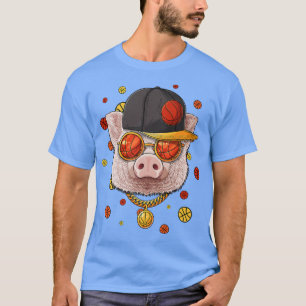 Pig Basketball Team Bauer Ball Player Trainer Spur T-Shirt