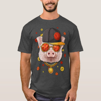 Pig Basketball Team Bauer Ball Player Trainer Spur T-Shirt