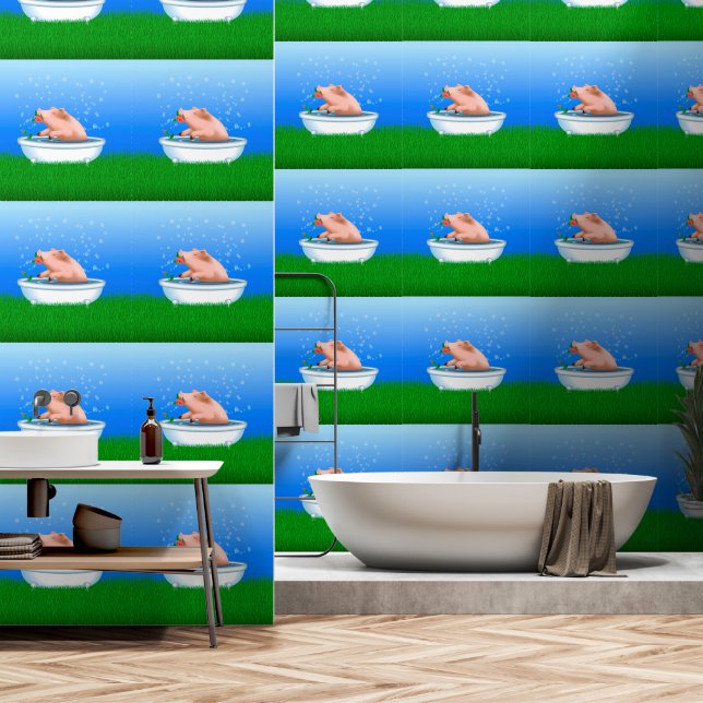 Pig Bath Tapete (Badezimmer)