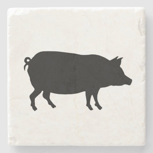 Pig Bauernhof Marble Stone Untersetzer (Vorderseite)