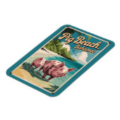 Pig Beach Bahamas Art Vintag Magnet (Linke Seite)