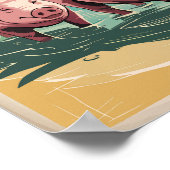 Pig Beach Bahamas Art Vintag Poster (Ecke)
