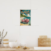 Pig Beach Bahamas Art Vintag Poster (Küche)