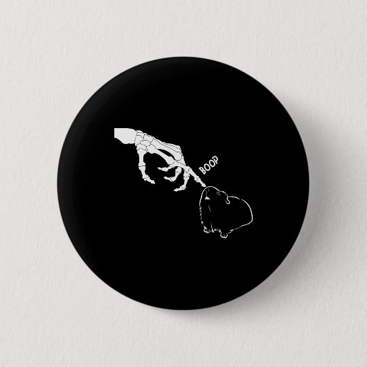 Pig Beängstigend Skeleton Hand Boop Funny Spooky H Button (Vorderseite)