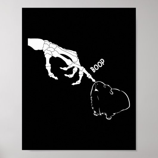 Pig Beängstigend Skeleton Hand Boop Funny Spooky H Poster (Vorne)