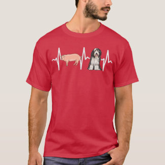 Pig Bearded Collie Heartbeat Dog Lover T-Shirt