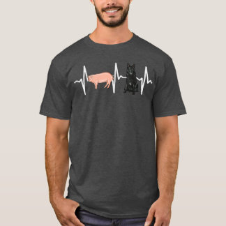 Pig Belgischer Schafhund Herzschlag Dog Lover T-Shirt