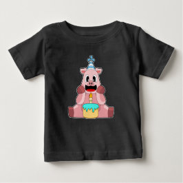 Pig Birthday Candle Cake Baby T-shirt