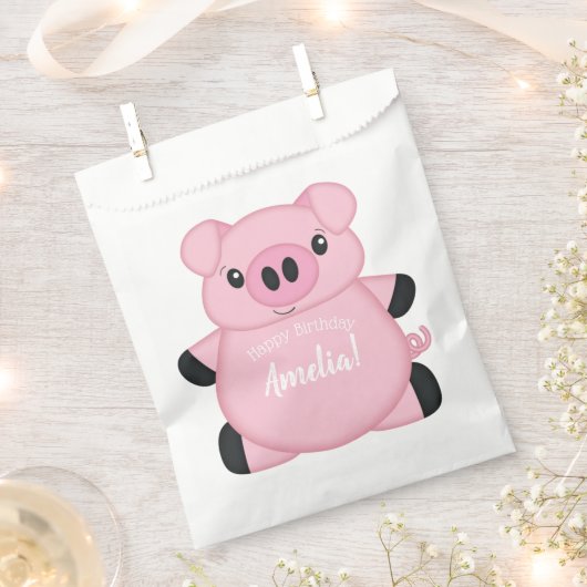 Pig Birthday Party Geschenktütchen (Ausgeschnitten)