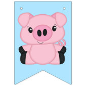 Pig Birthday Party Wimpelkette (Erste Fahne)