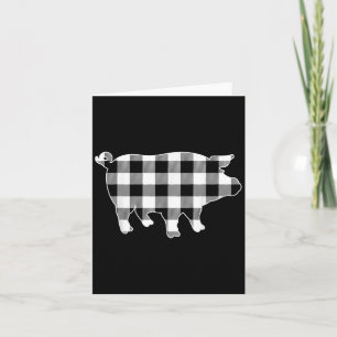 Pig Black & White Buffalo Kariert Merry Christ Karte