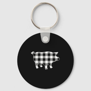 Pig Black & White Buffalo Kariert Merry Christ Schlüsselanhänger