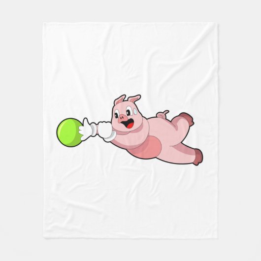 Pig Bowling Bowling Fleecedecke (Vorderseite)