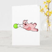 Pig Bowling Bowling Karte (Gelbe Blume)