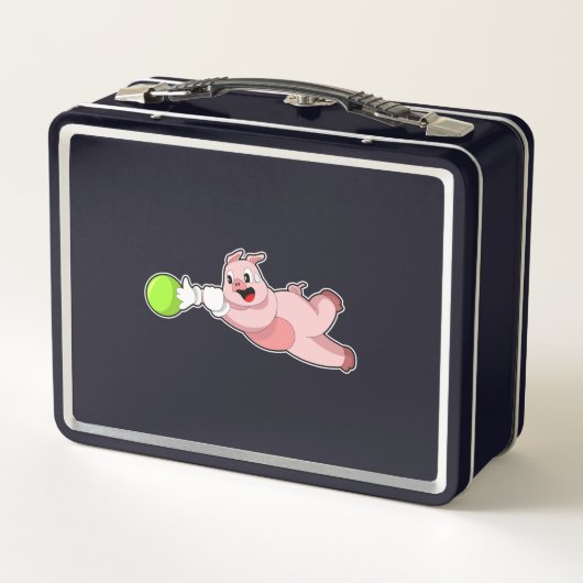 Pig Bowling Bowling Metall Brotdose (Rückseite)