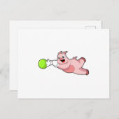 Pig Bowling Bowling Postkarte (Vorne/Hinten)