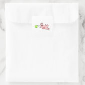 Pig Bowling Bowling Quadratischer Aufkleber (Tasche)