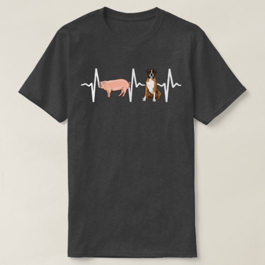 Pig Boxer Heartbeat T-Shirt (Design vorne)