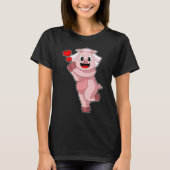 Pig Bride Heart Wedding T-Shirt (Vorderseite)