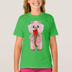 Pig Bride Rose Hochzeit T-Shirt