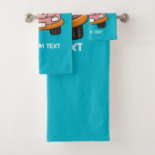Pig Cartoon Car Badhandtuch Set (Insitu)