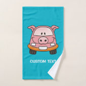 Pig Cartoon Car Badhandtuch Set (Handtuch)