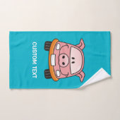 Pig Cartoon Car Badhandtuch Set (Handtuch)