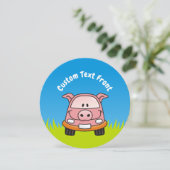 Pig Cartoon Car Einladung (Stehend Vorderseite)