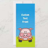 Pig Cartoon Car Einladung (Vorderseite)