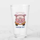 Pig Cartoon Car Glas (Rückseite)