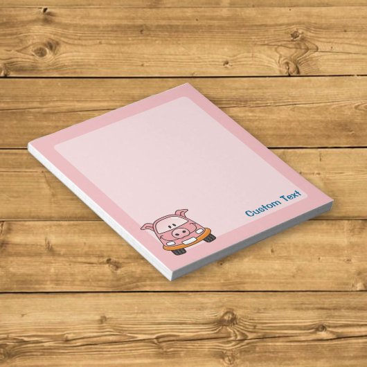 Pig Cartoon Car Notepad Notizblock