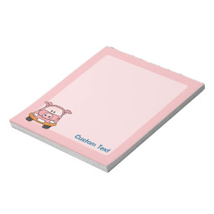 Pig Cartoon Car Notepad Notizblock