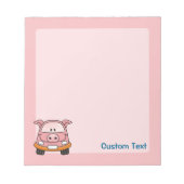 Pig Cartoon Car Notepad Notizblock (Vorderseite)