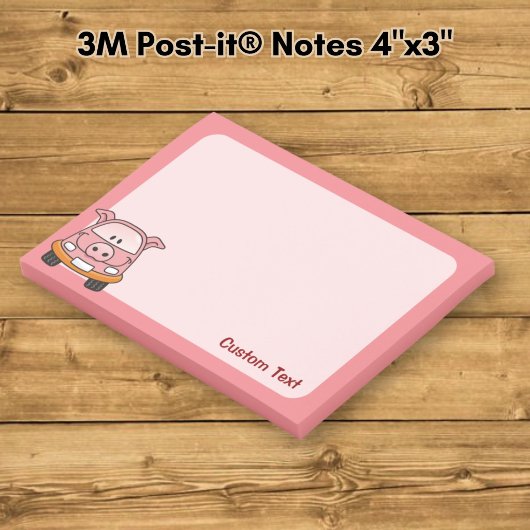 Pig Cartoon Car Post-it Klebezettel
