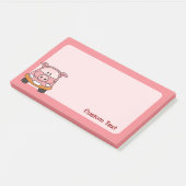 Pig Cartoon Car Post-it Klebezettel (angewinkelt)
