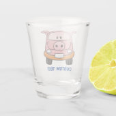 Pig Cartoon Car Schnapsglas (Rückseite)
